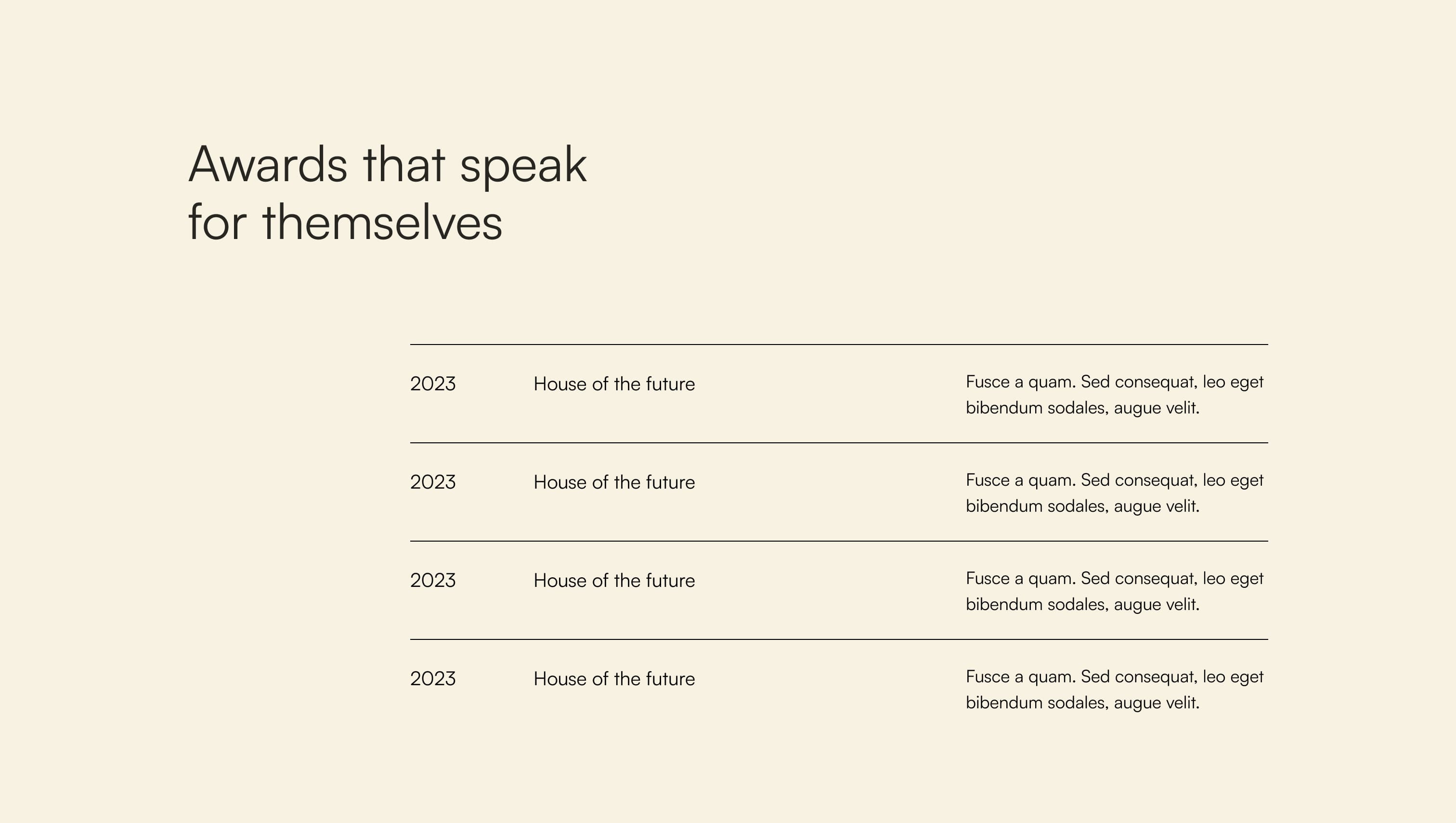 Awards Timeline Grid