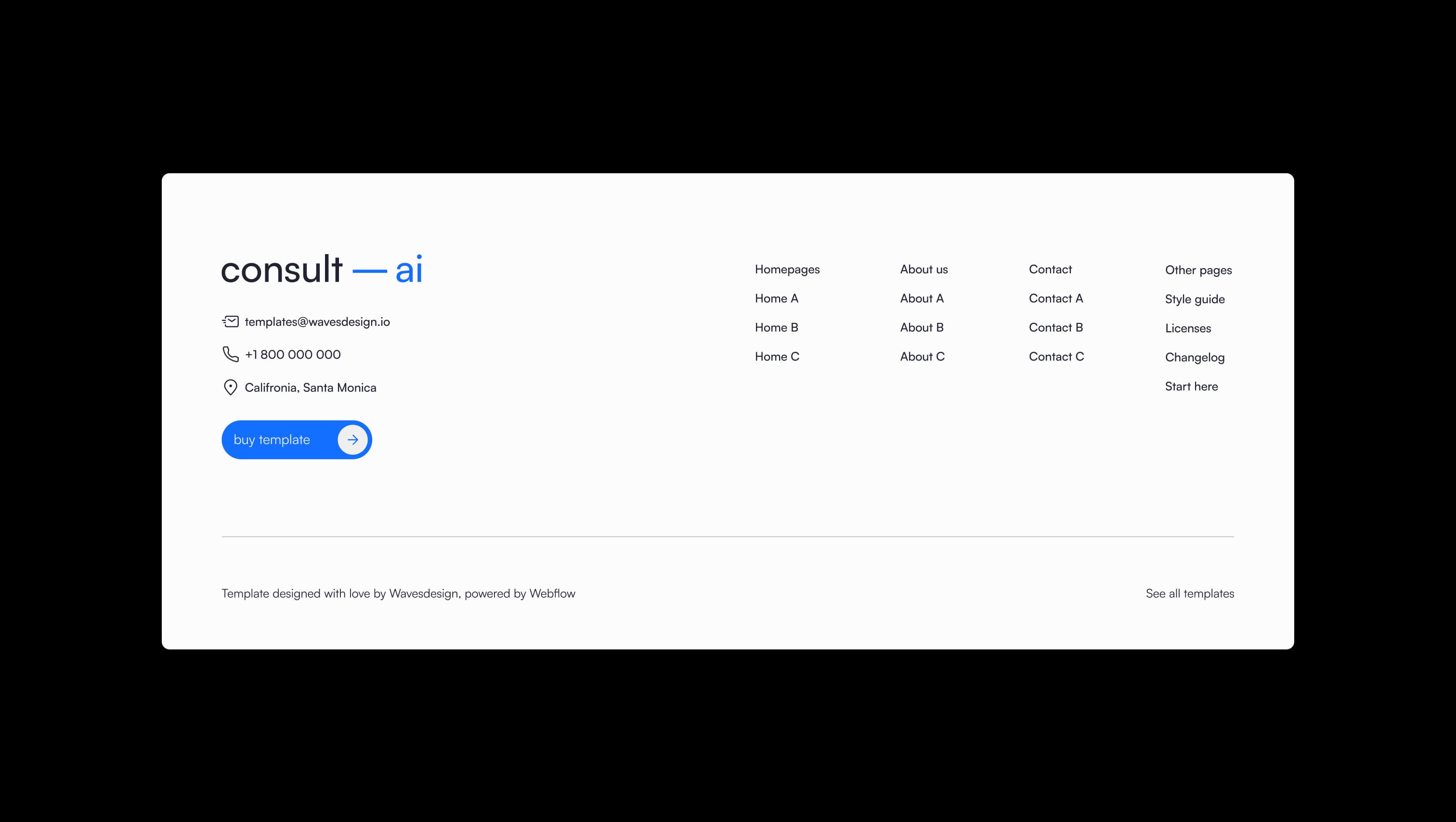 Multi-Column Footer with Contact Info