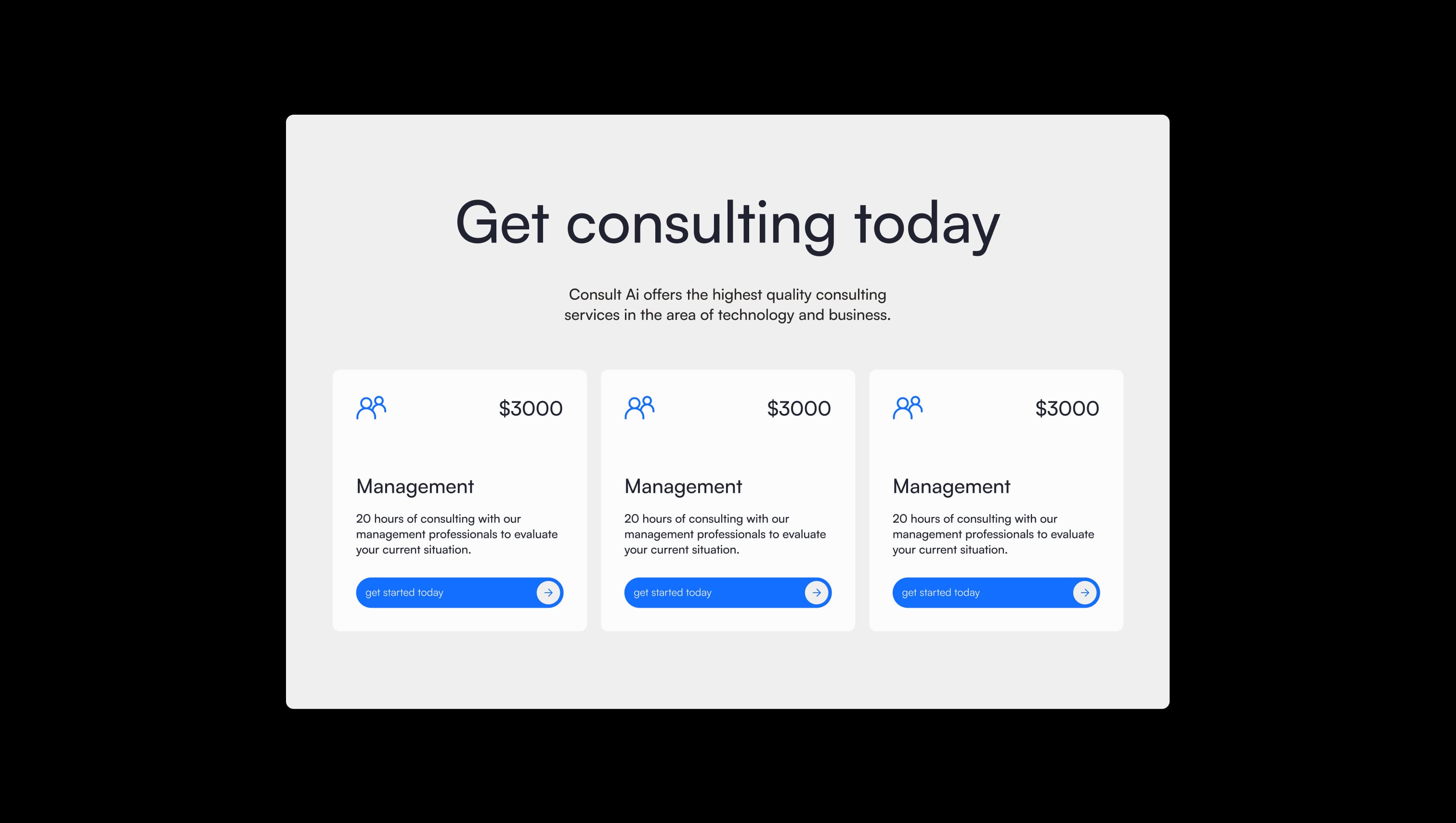 Three Column Pricing Cards