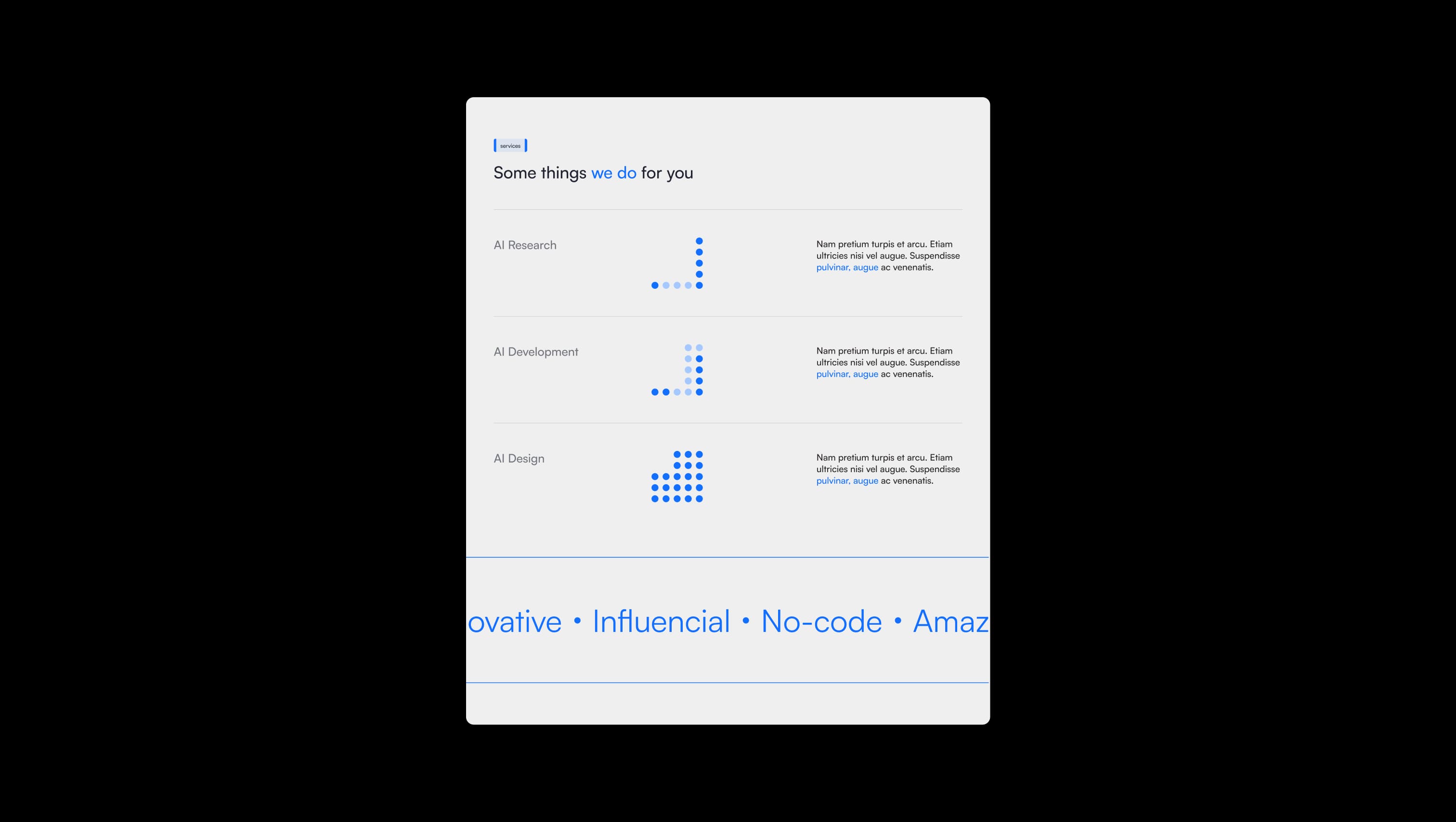 AI Services with Moving Banner