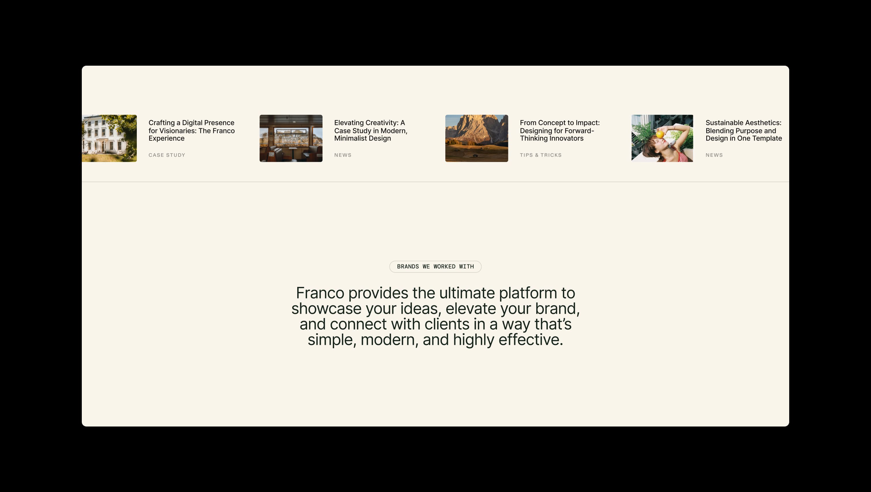 Intro with marquee cards