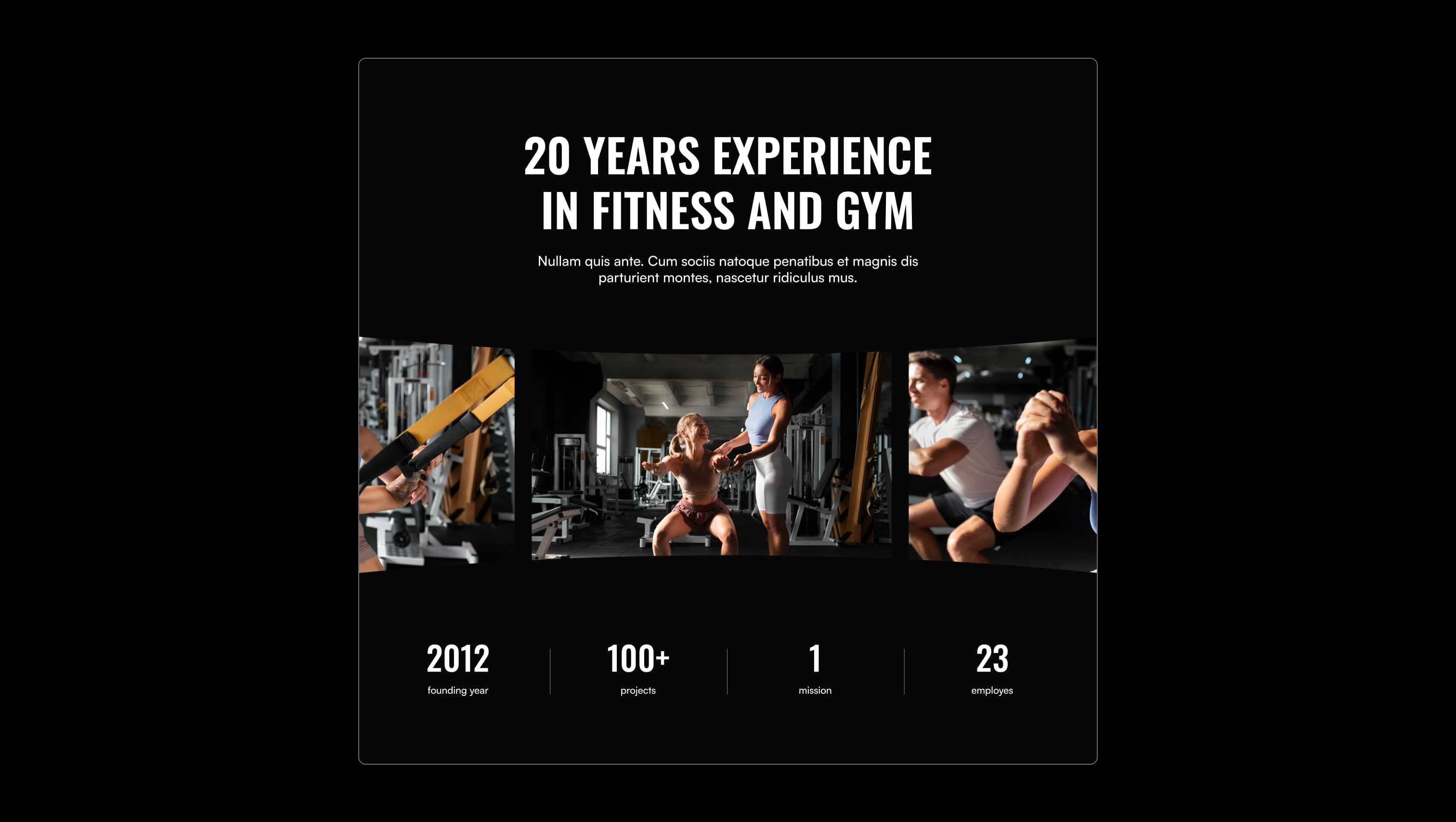 Fitness Experience Gallery Stats