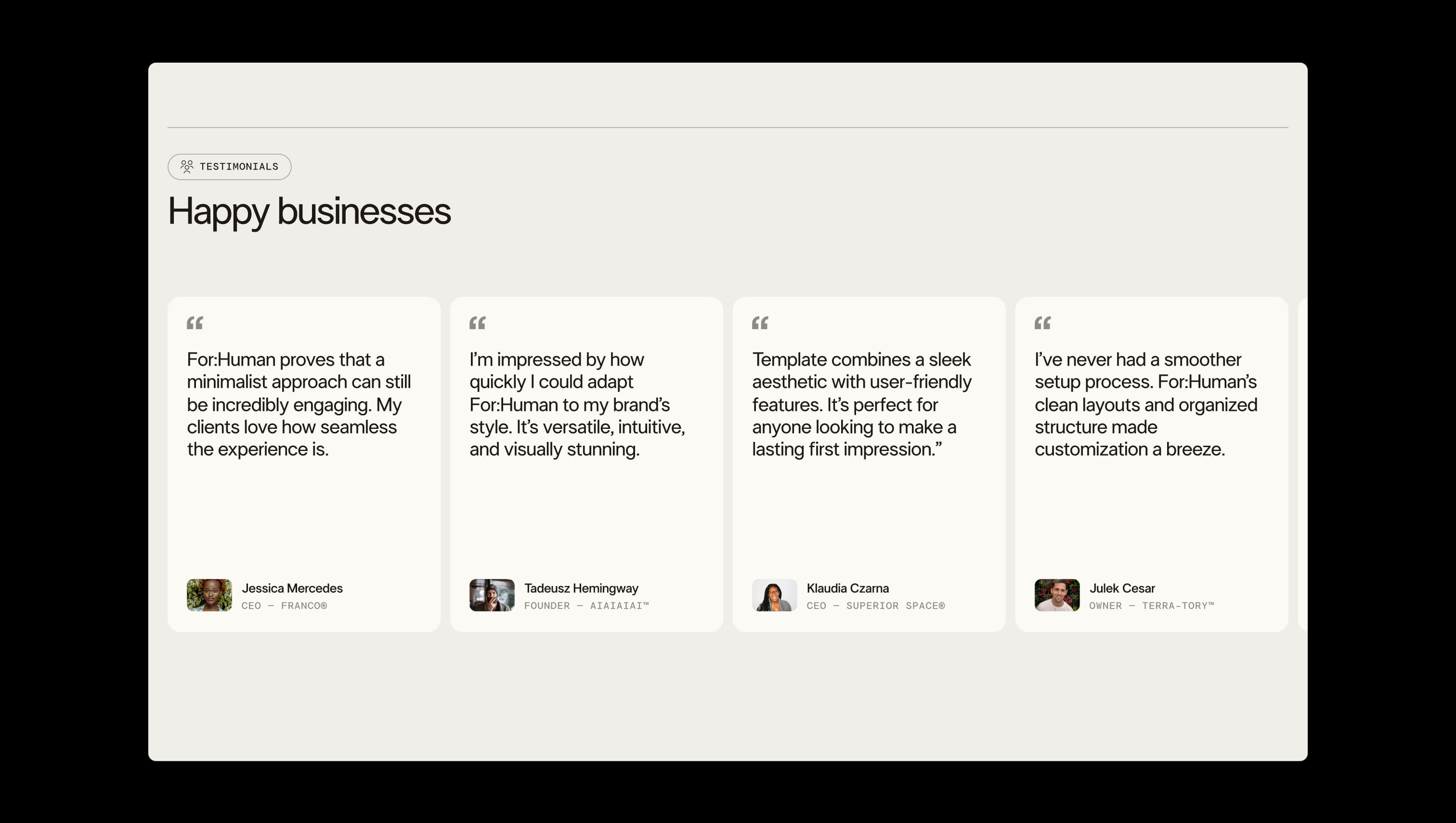 Testimonials Slider Section