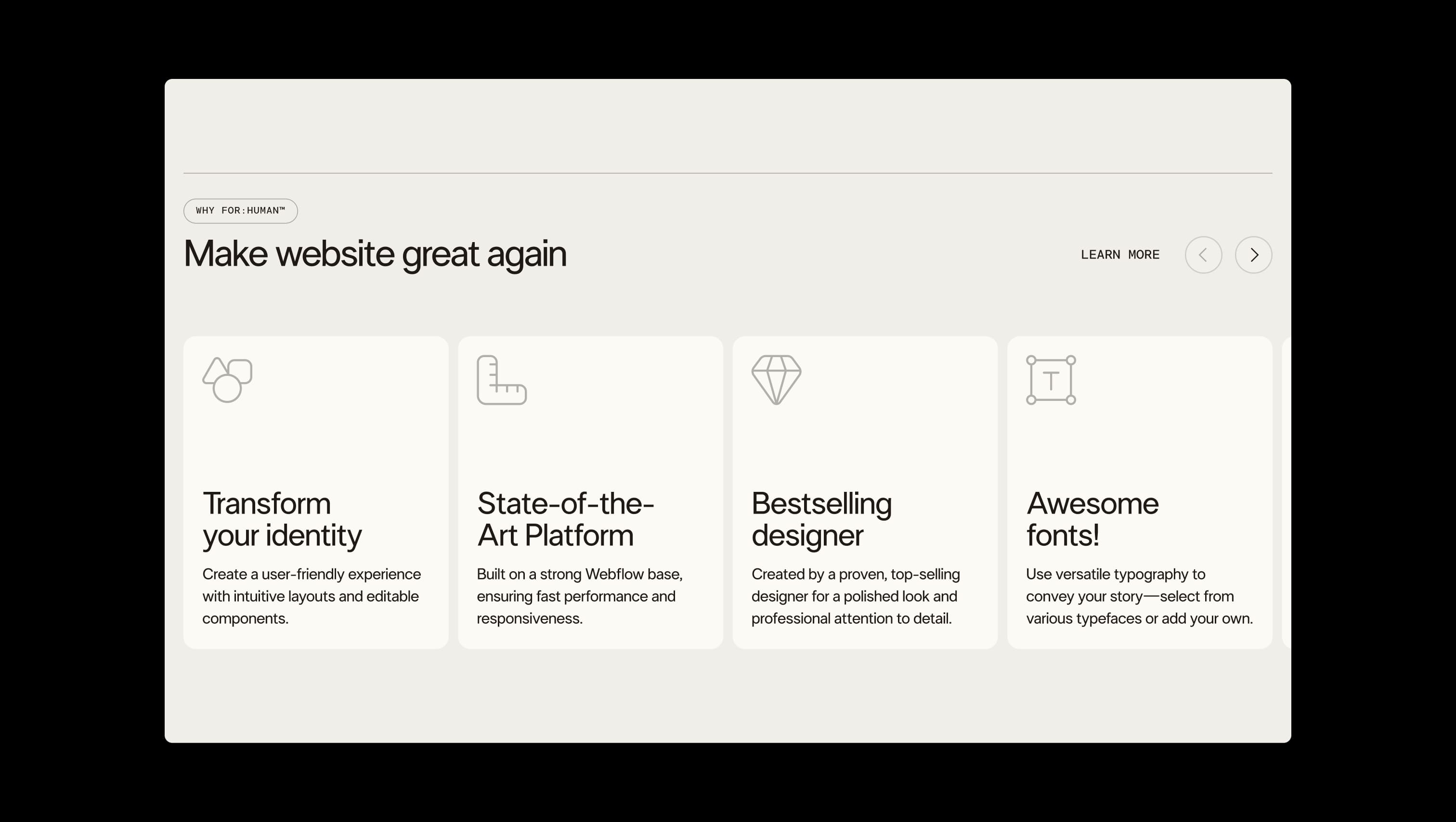 Features Carousel with Icons