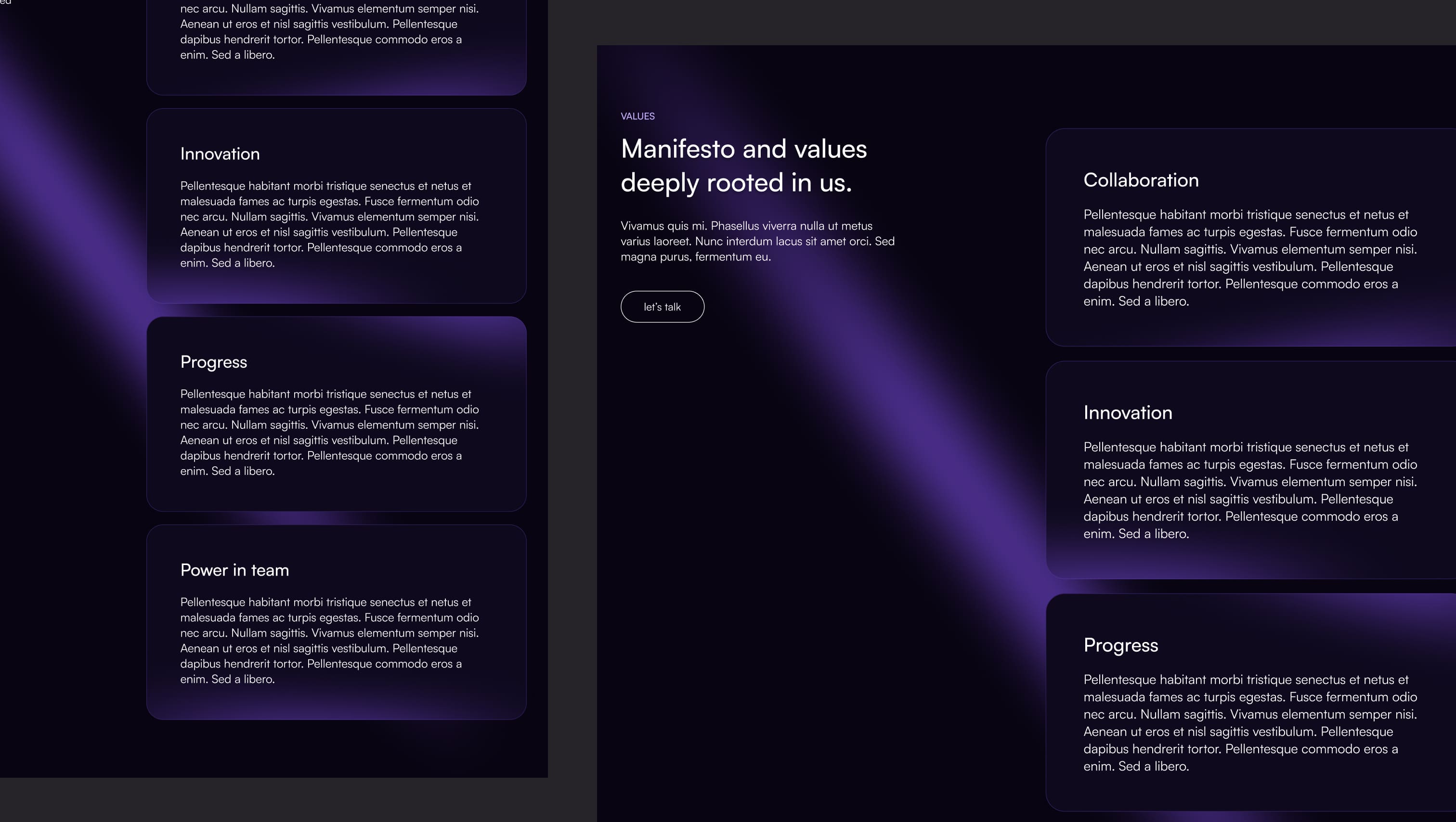 Values & Manifesto Tiles