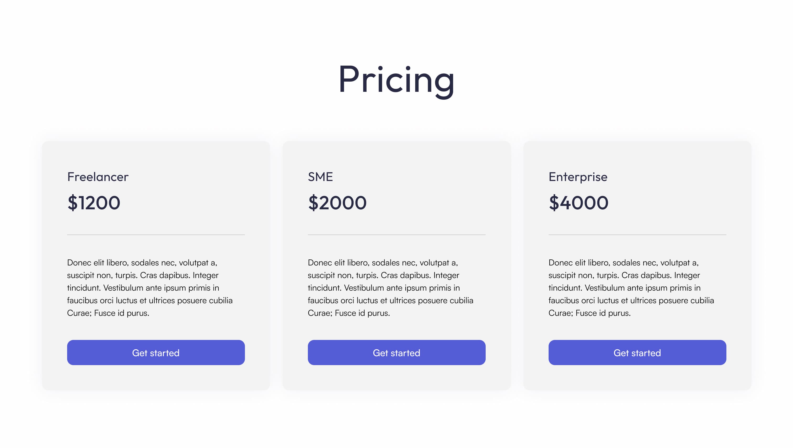 Pricing Grid