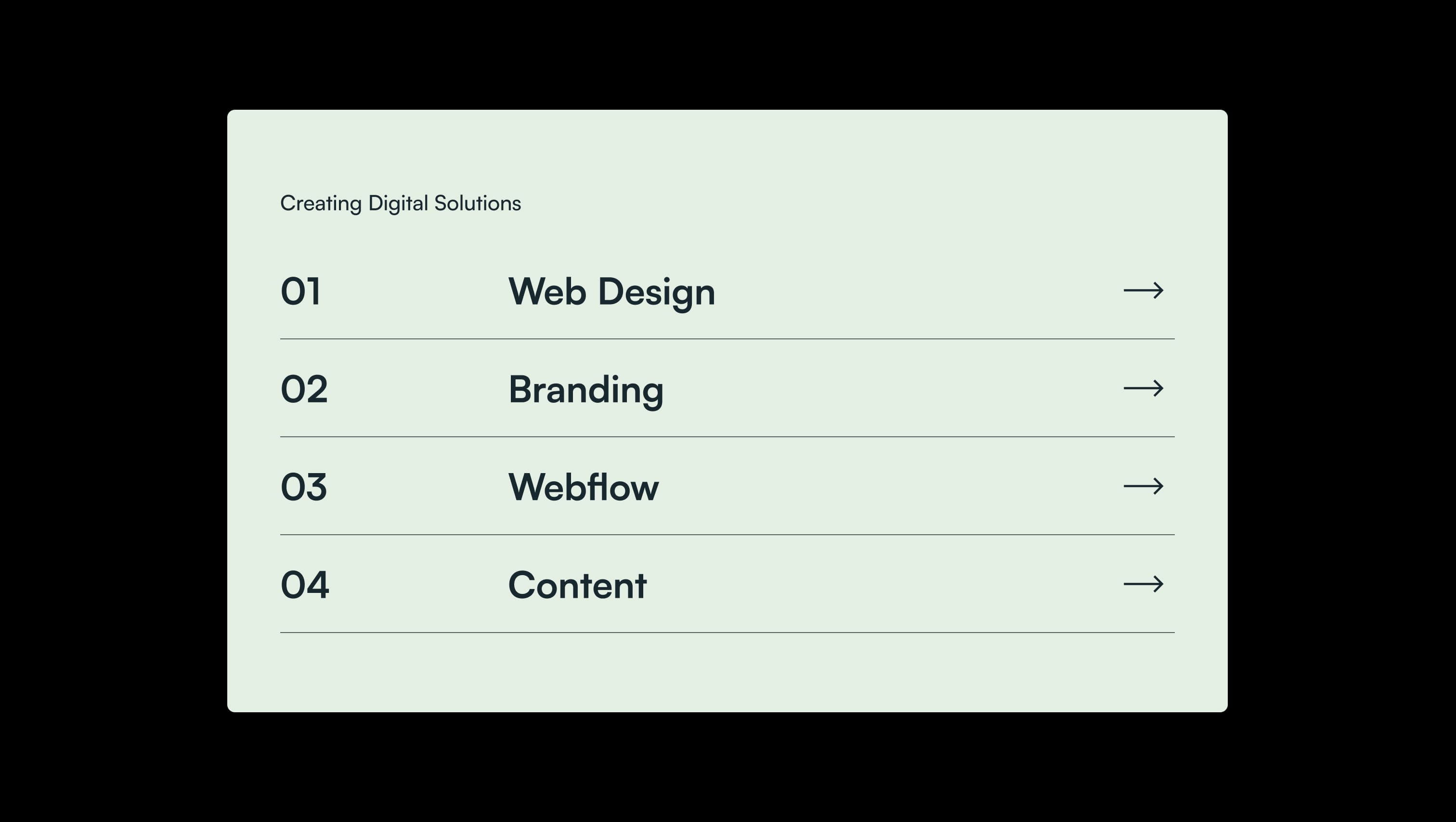 Interactive Services List Navigation