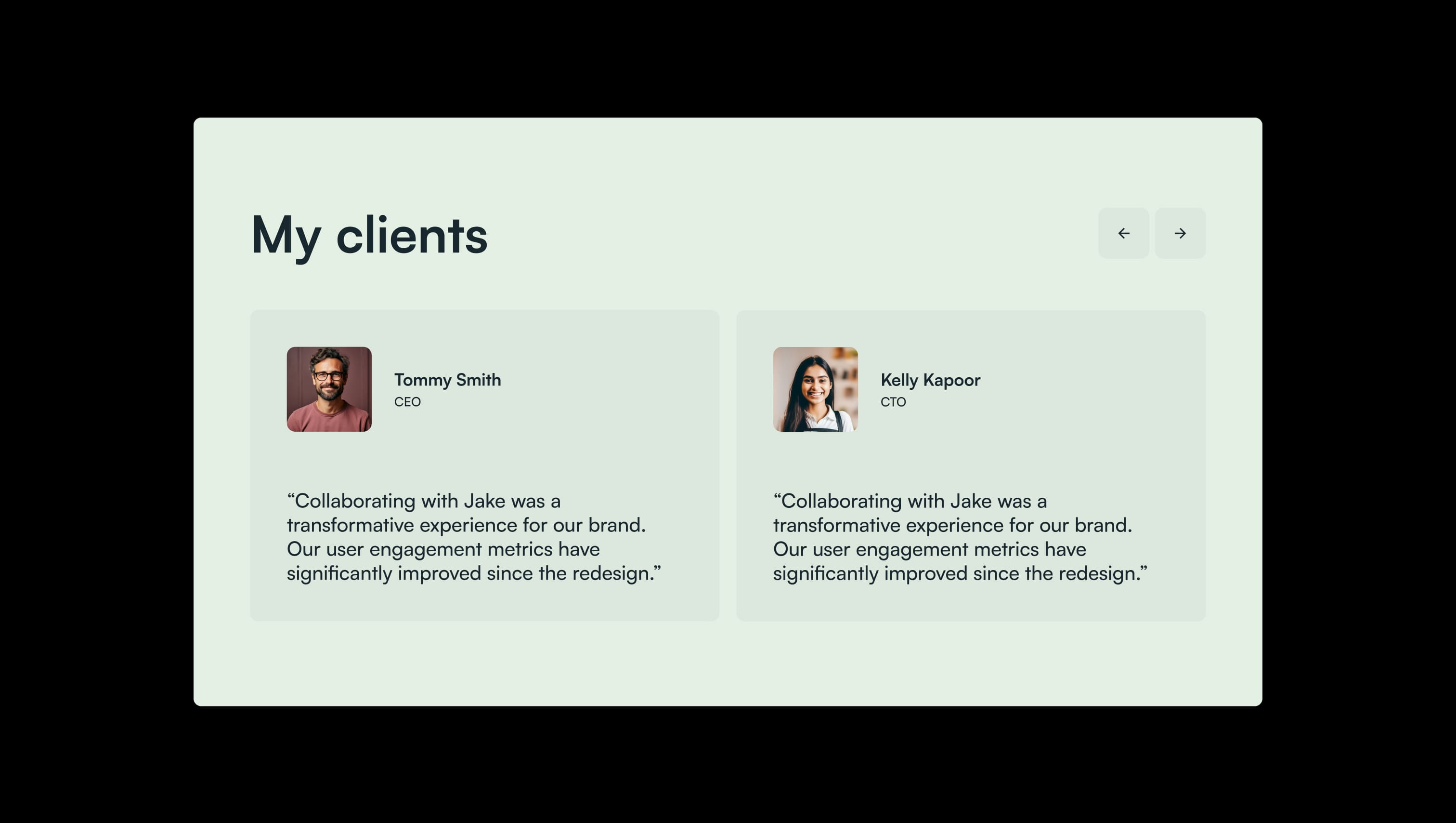 Client Testimonials Slider