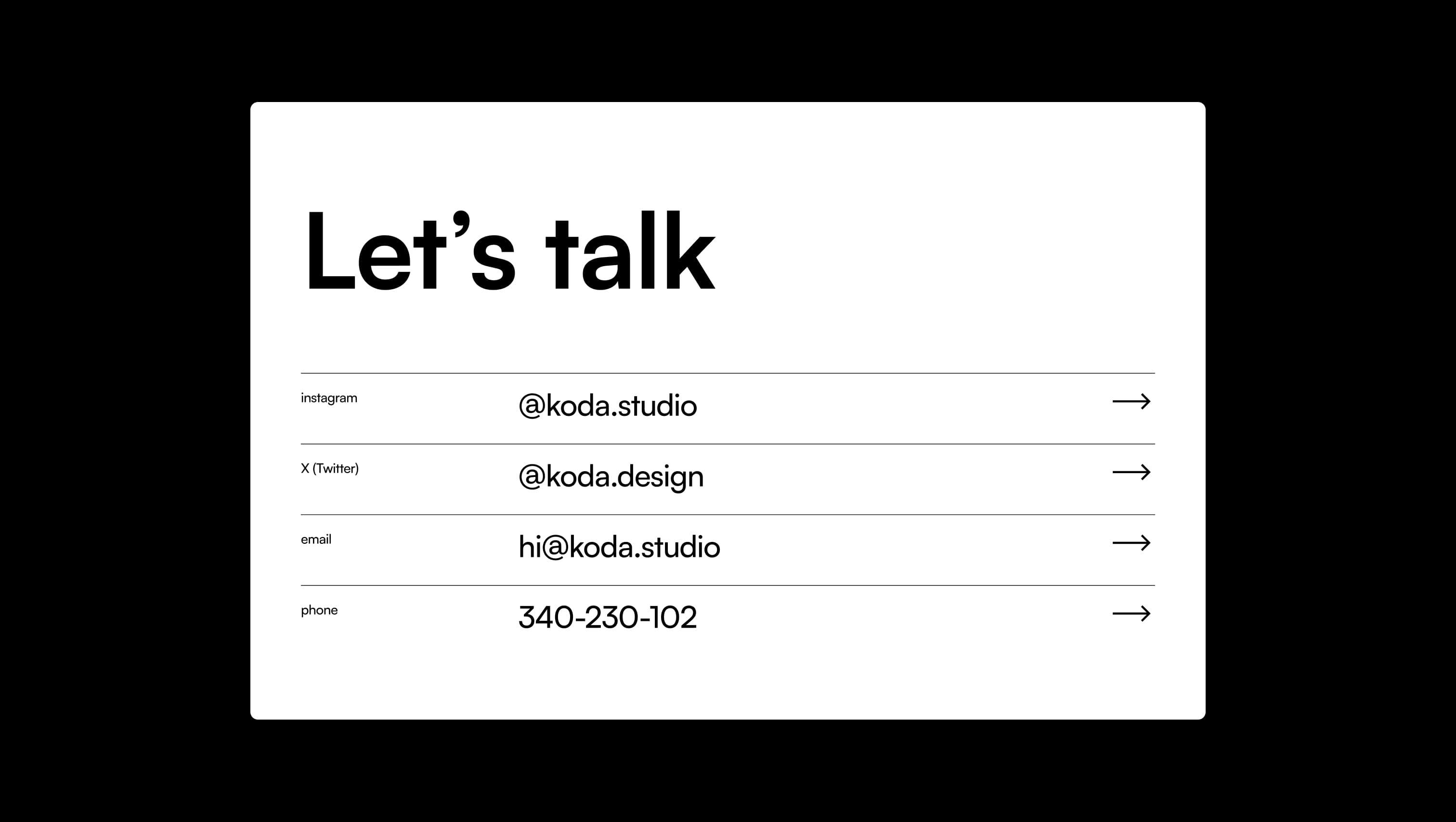 Contact Links Section