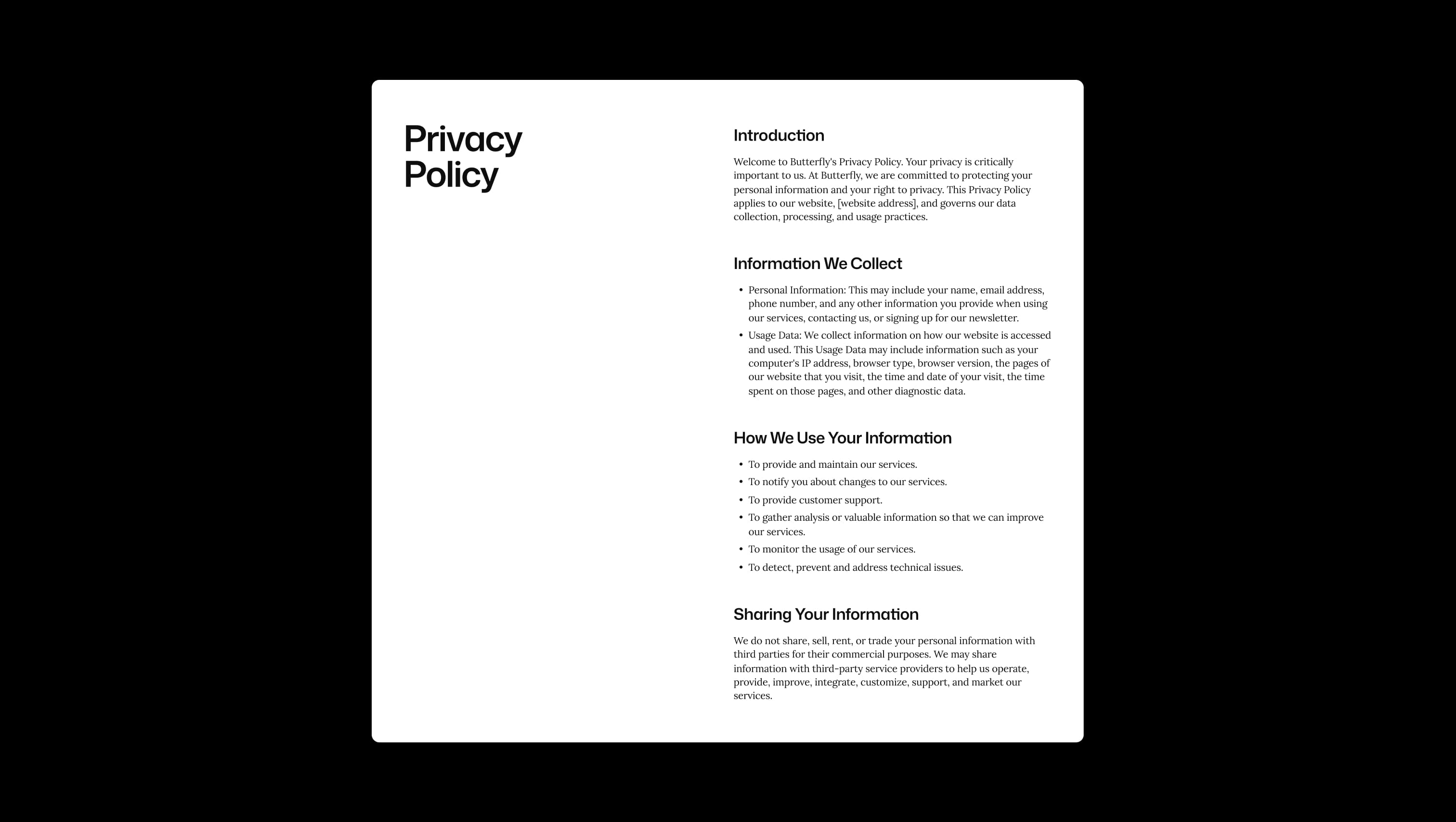 Privacy policy