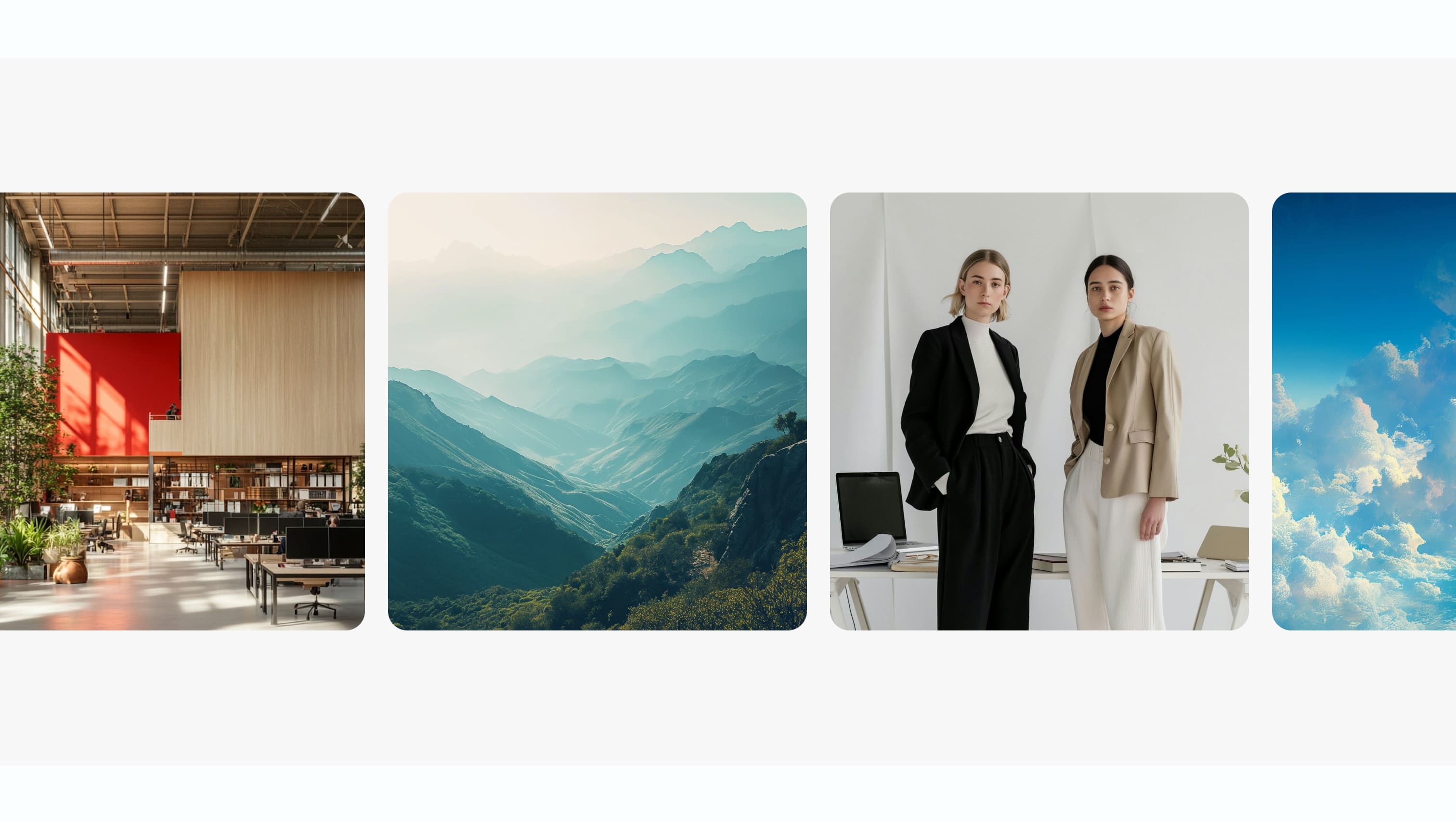 Looped Gallery on Light Background