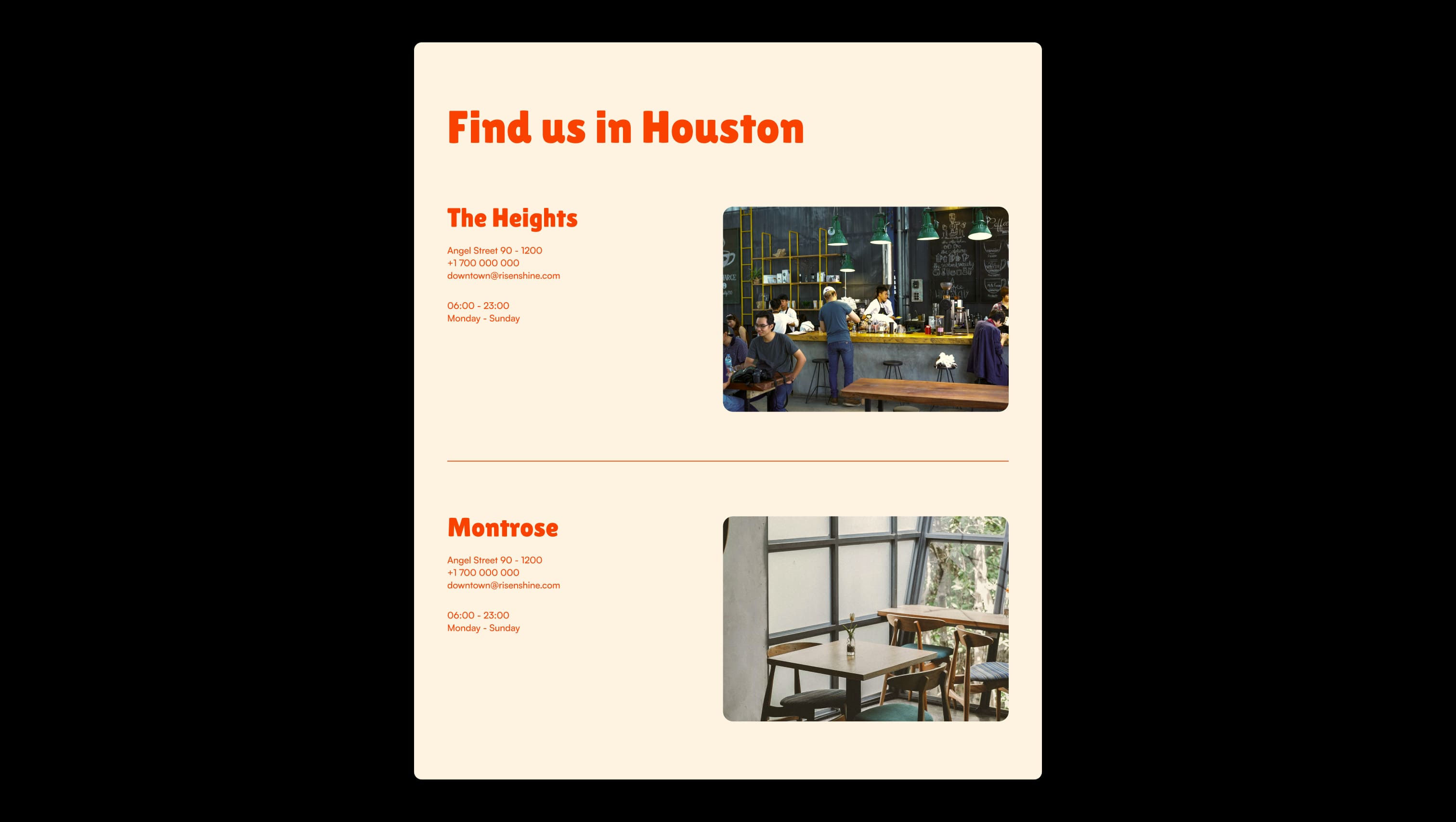 Store Locations Two Column