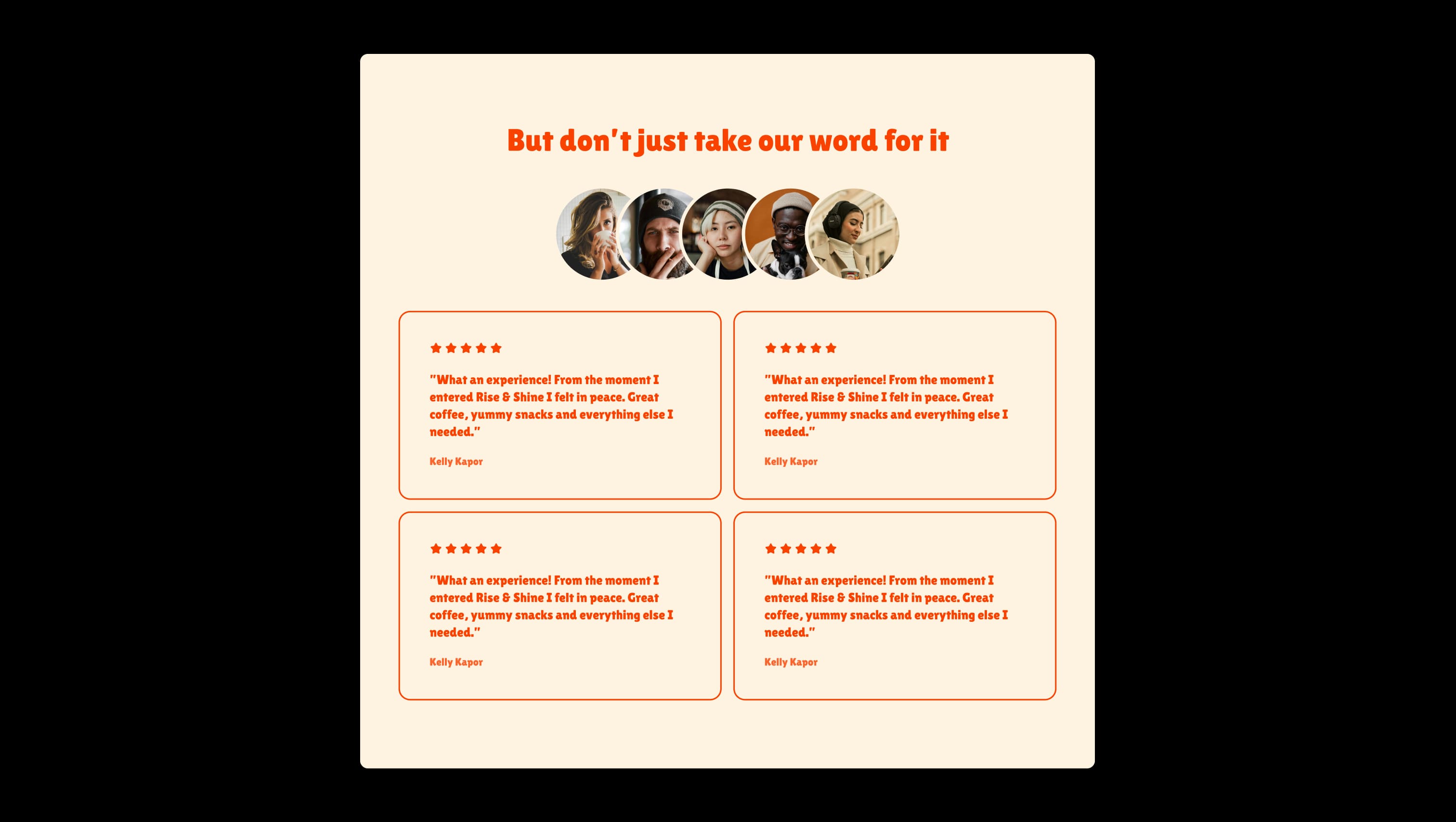 Customer Testimonials Grid
