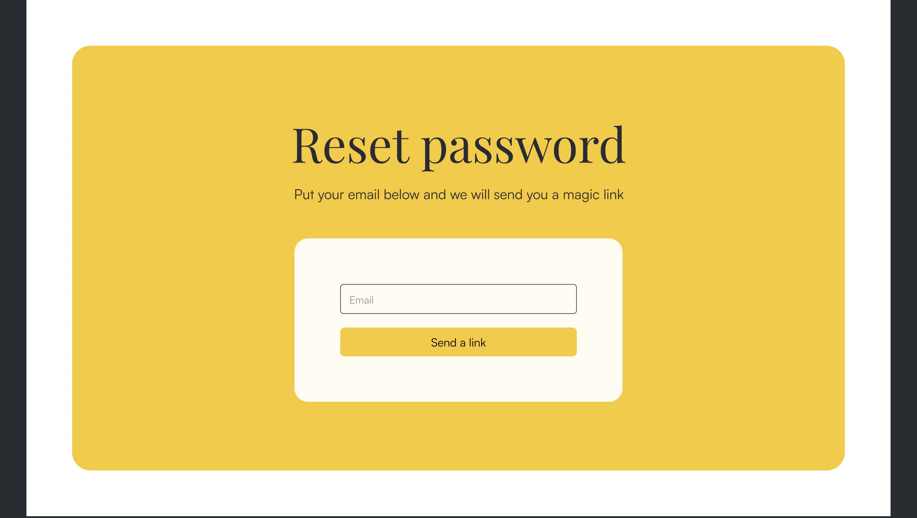 Reset password