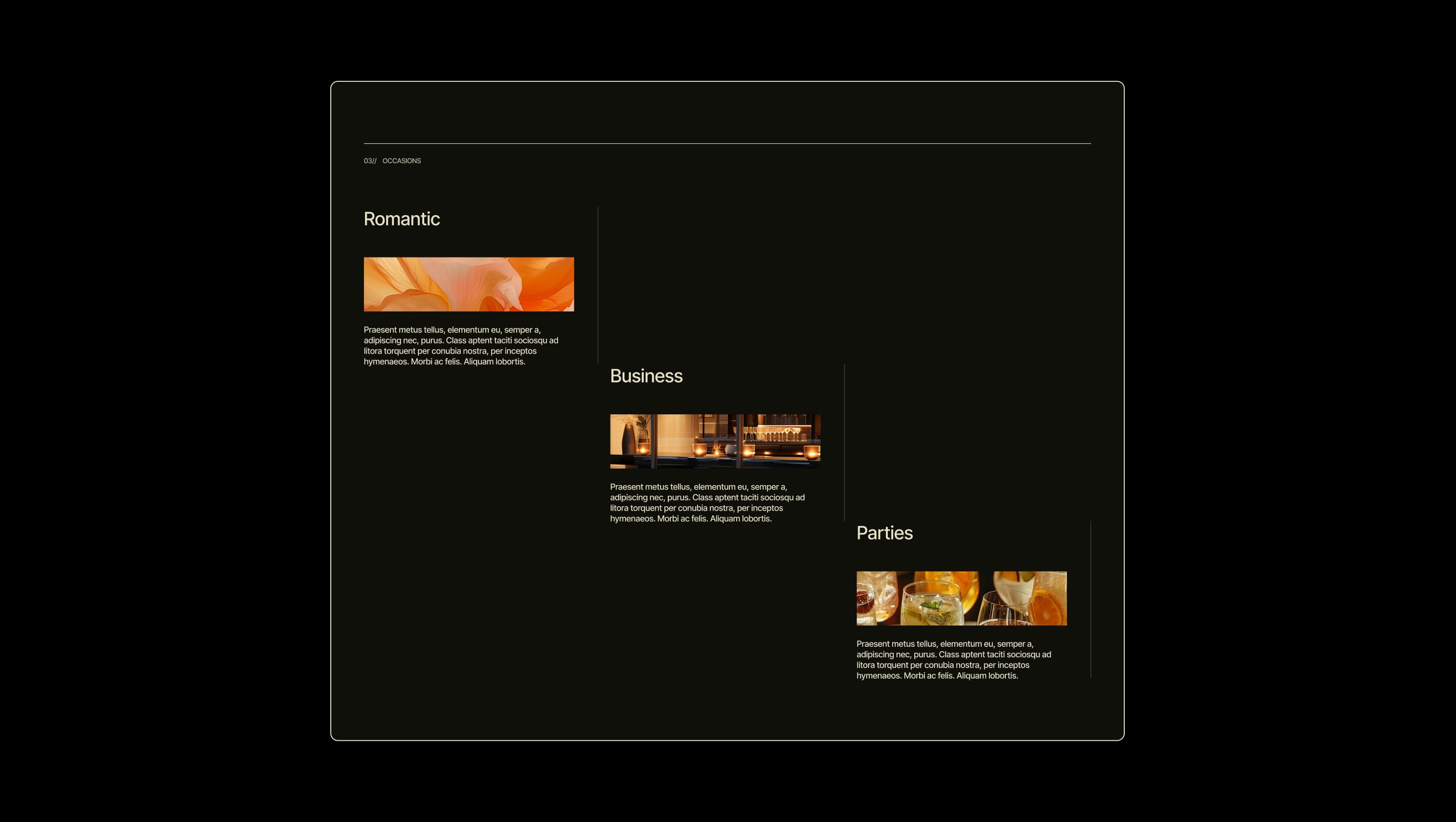 Staggered Scroll Occasions Gallery