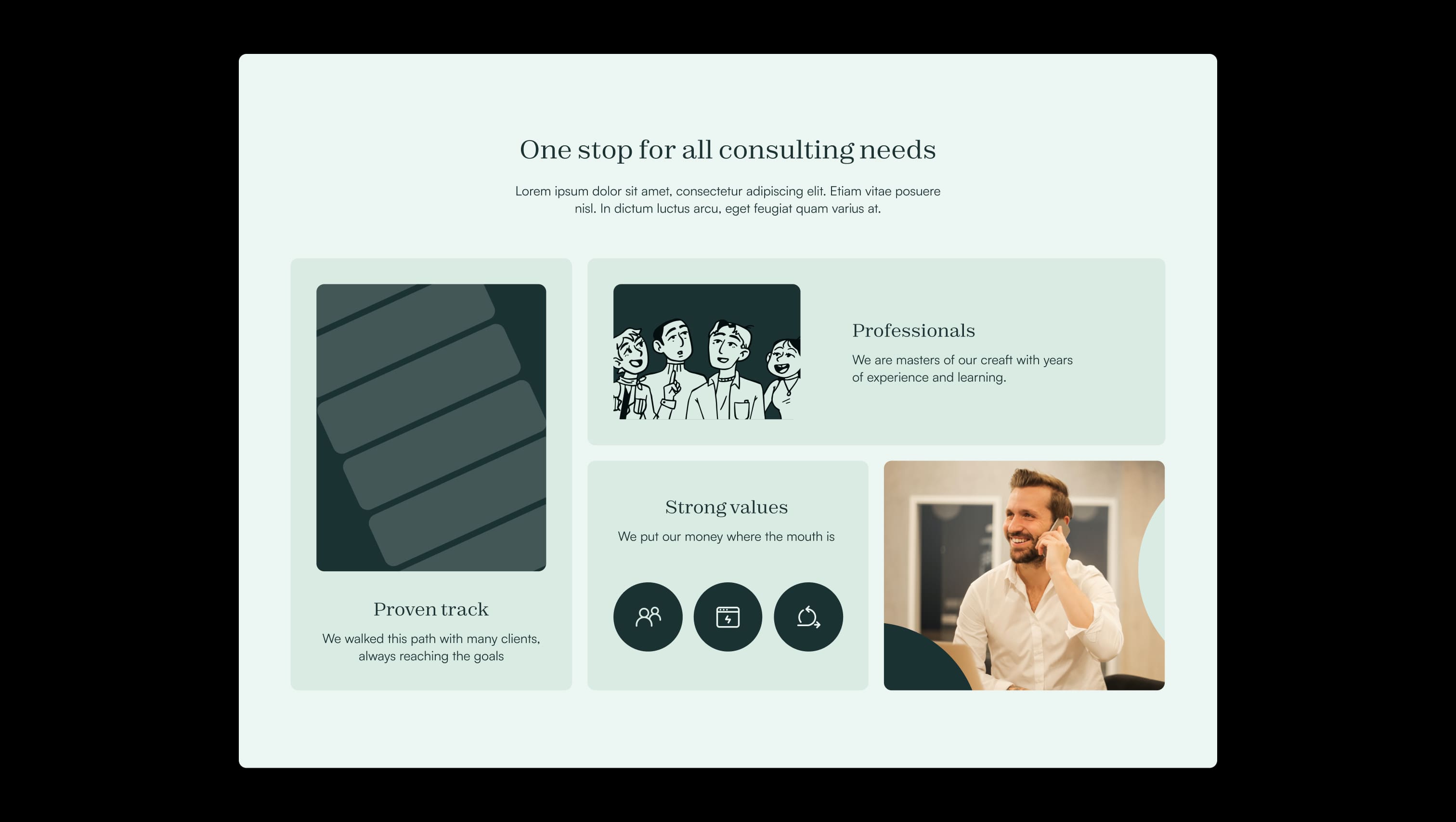 Consulting Services Bento Grid