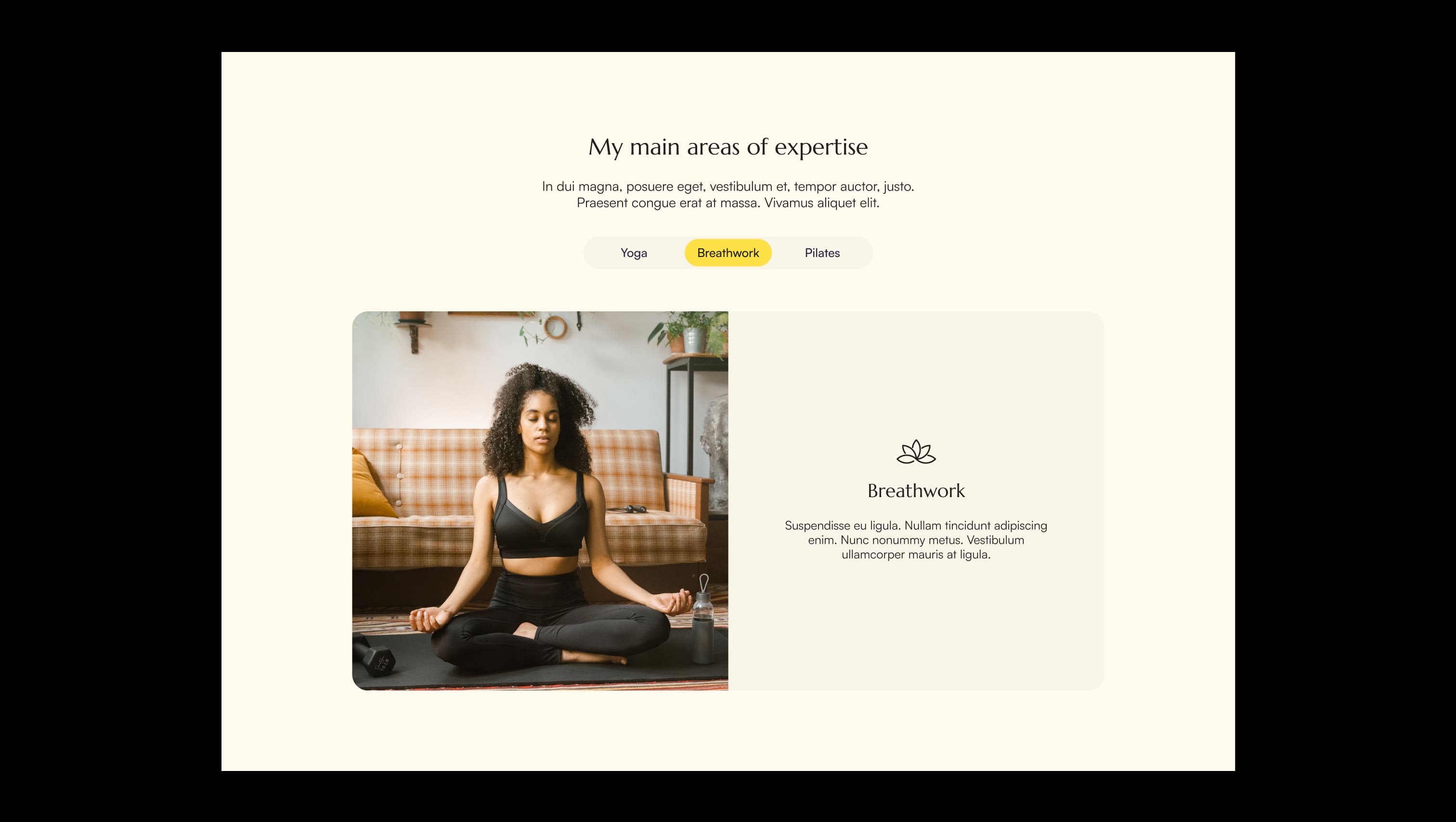 Expertise Areas Tabbed Section